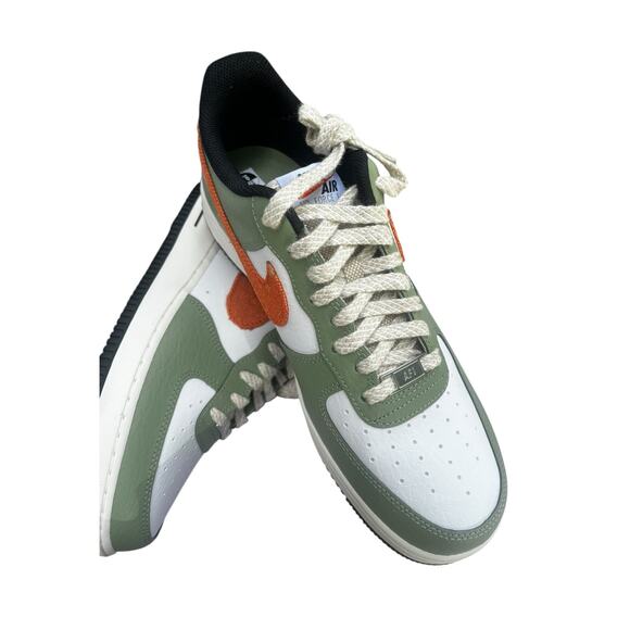 [FD0758-386] Nike AIR FORCE 1 LOW '07 'OIL GREEN ORANGE' | Mens 9.5 Sneaker - Picture 9 of 11